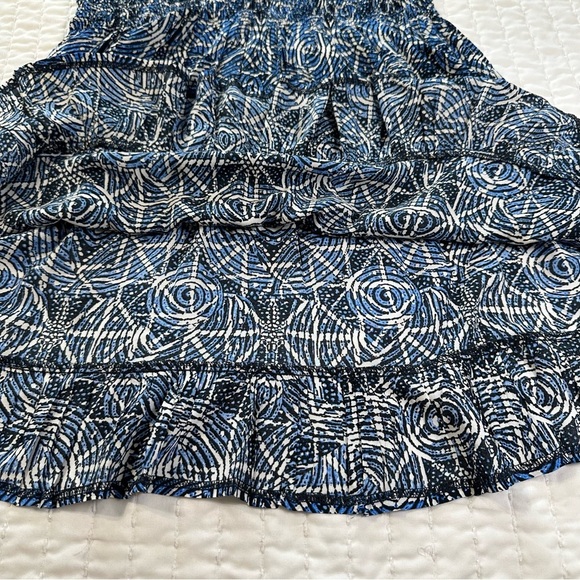 Maje 100% Viscose in Smocking Indigo Patterned With Long Sleeve Dress - Picture 10 of 16